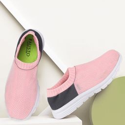 FAUSTO Women Pink & Black Mesh Memory Foam Walking Shoes-picture-16