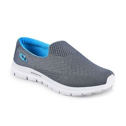Campus Women Grey And Blue Mesh Marking Slip On Walking Shoes-image-32
