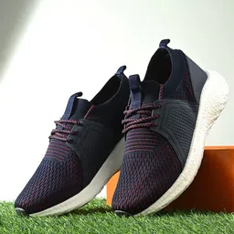 HRX by Hrithik Roshan Men Navy Blue ,Red & White Flyknit Mesh Non-Marking Running Shoes-16