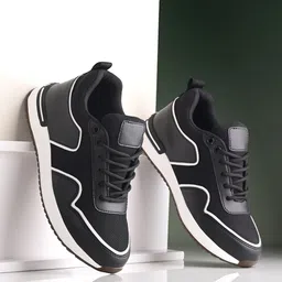 The Roadster Lifestyle Co. Women Black & White Textured Comfort Insole Sneakers-image-83
