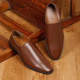 LOUIS STITCH Men Perforated Premium Leather Formal Slip On Shoes-image-113
