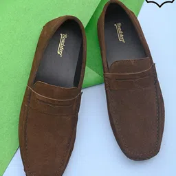 Roadster Men Brown Suede Loafers-image-7