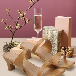 ICONICS Strappy Open Toe Kitten Heels-image-4