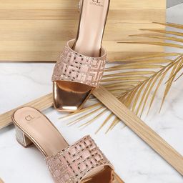 Carlton London Embellished Open Toe Block Heels-7