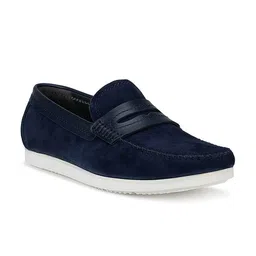 ROSSO BRUNELLO Men Blue Leather Driving Shoes-image-47