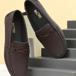 Mactree Men Brown Nubuck Lightweight Loafers-image-91