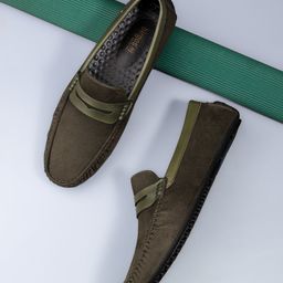 birgos Men Suede Slip-On Driving Shoes-39