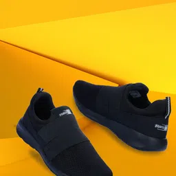 Force 10 Men Black Mesh Running Shoes-picture-0