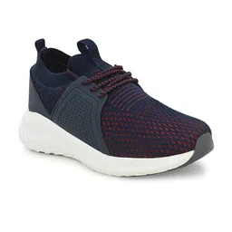 HRX by Hrithik Roshan Men Navy Blue ,Red & White Flyknit Mesh Non-Marking Running Shoes image 4