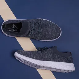TPENT Men Grey Mesh Running Shoes image 2