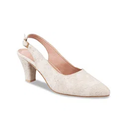 Try Me Pointed Toe Suede Block Heeled Pumps image 3