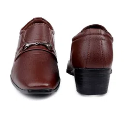 Bxxy Men Textured Pointed Toe Elevator Slip-On Formal Shoes image 2