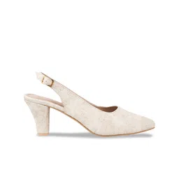 Try Me Pointed Toe Suede Block Heeled Pumps image 5