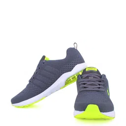 Sparx Men Grey & Fluorescent Green Mesh Non-Marking Running Shoes image 5