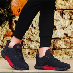 BERSACHE Men Black Mesh Running Shoes image 4