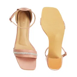 ICONICS Embellished Open Toe Block Heels image 3