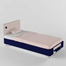 boingg! - a happy start Colour Fabric Kids Bed in Pink Headboard & Blue Colour with Drawer Storage-picture-31