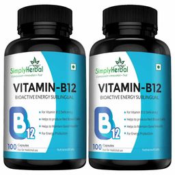 Simply Herbal Vitamin B12,  100 capsules  Unflavoured (Pack of 2) -26