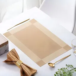 UniKart 10-Pcs Beige Anti-Wrinkle Table Placemats-19