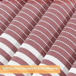 UniKart Maroon & White 10 Pieces Striped Non-Fading Table Placemats image 3