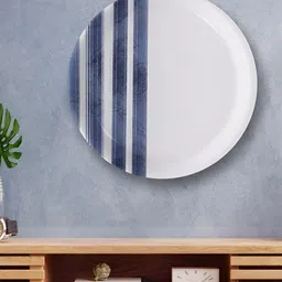 nestroots Coastal Calm White & Blue Printed Ceramic Wall Plate Wall Decor-image-82