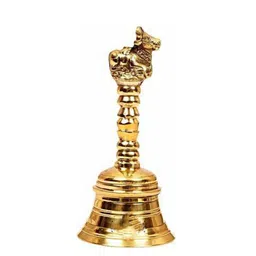 Fashion Bizz Gold Toned Textured Pooja Bell-39