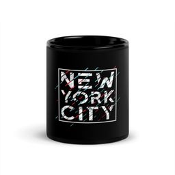 RISH Black & White Printed Ceramic Glossy Coffee Mug 325 ml-37