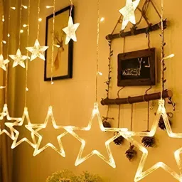 SPARK WORLD Yellow  Star Shaped Bulb String Lights-11