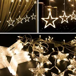 SPARK WORLD Yellow Star Shaped String Lights-40