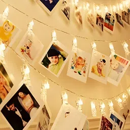 SPARK WORLD Yellow LED Photo Clip String Lights-25