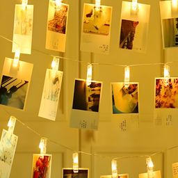 SPARK WORLD Yellow  Photo Clip Shape String Lights-16