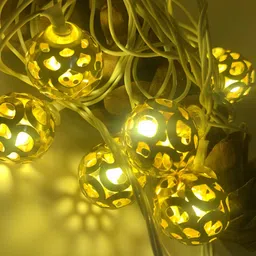 SPARK WORLD Gold toned Cylindrical Shape String Lights-10