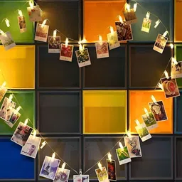 SPARK WORLD Yellow Photo Clip LED String Light-15