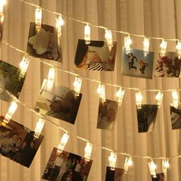 SPARK WORLD Yellow Photo Clip String Lights-53