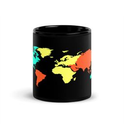 RISH Black & Yellow Printed Ceramic Glossy Coffee Mug 325 ml-33