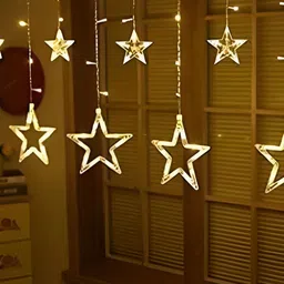 SPARK WORLD 18 Yellow Star Shaped LED String Lights image 3