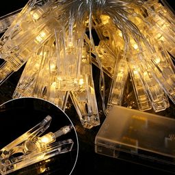 SPARK WORLD Yellow Photo Clip String Lights image 3