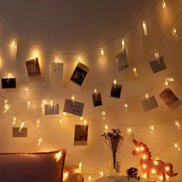 SPARK WORLD Yellow Photo Clip String Lights image 3