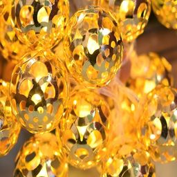 SPARK WORLD Gold Toned  Spherical Shape Bulb String Lights image 3