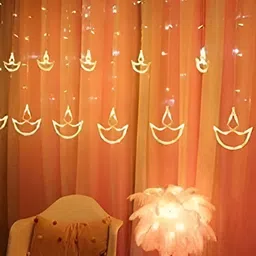 SPARK WORLD White & Yellow Moon Shaped LED Rice String Lights image 3