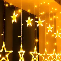 SPARK WORLD Yellow  Star Shaped Bulb String Lights image 3