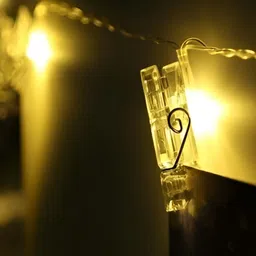 ENORMITY Yellow & White Photo Clip Shape String Lights image 3