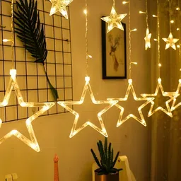 SPARK WORLD 18 Yellow Star Shaped LED String Lights image 4