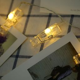 SPARK WORLD White Photo-Clip String Lights image 3