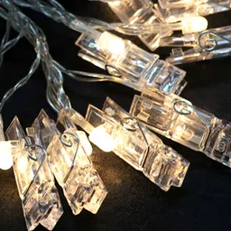 SPARK WORLD Gold-Toned Photo Clip Shaped String Lights image 5