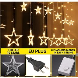 SPARK WORLD Yellow Star Shaped  LED String Lights image 4