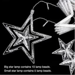 ENORMITY Green & Purple Star Shape String Lights image 4