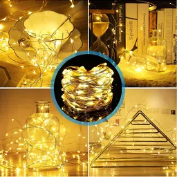 SPARK WORLD Yellow Rice Shape LED String Lights image 4