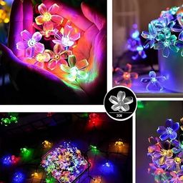 SPARK WORLD Blue & Yellow 16 Flower LED String Lights image 2
