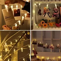 SPARK WORLD White Photo Clip String Lights image 5